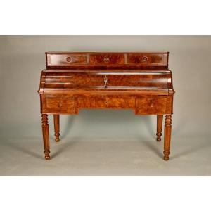 19th Century Walnut And Burl Walnut Stepped Desk