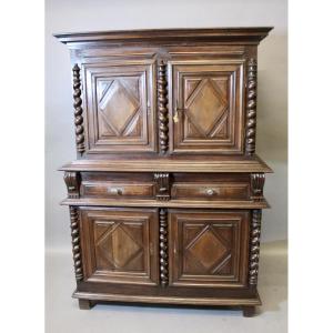 Louis XIII Four-door Sideboard In Walnut, Late 17th Century