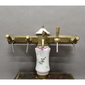 Beer Pump, Earthenware And Brass