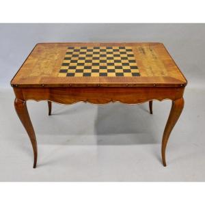 Games Table With Removable And Reversible Checkerboard Top 
