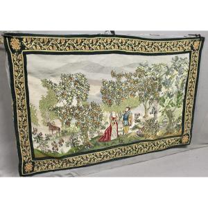 Semi-mechanical "country Scene" Tapestry 