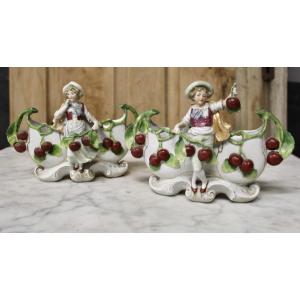 Pair Of Small Porcelain Planters