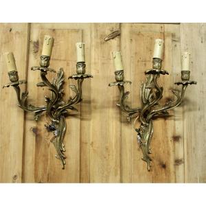 Pair Of 19th Century Bronze Wall Lights