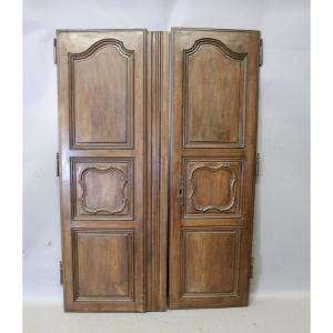 Pair Of Louis XV Walnut Doors With Medallion