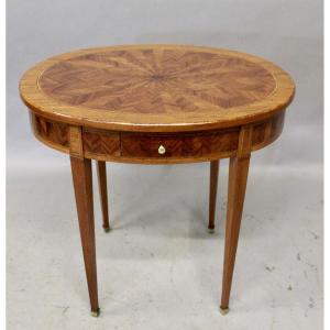 Louis XVI Marquetry Pedestal Table