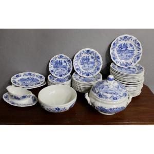 Derby Sarregemines 52-piece Dinnerware Set, Deep Blue