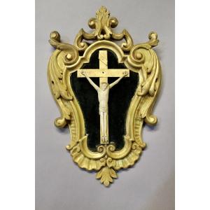 Ivory Christ In A Baroque Frame