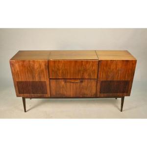 Vintage Schaub Lorenz Hifi Cabinet With Two Speakers