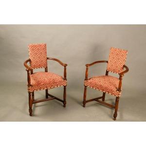 Pair Of 19th-century "caquetoire" Armchairs