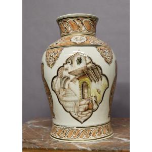 Oriental Ceramic Vase With Several Decorations