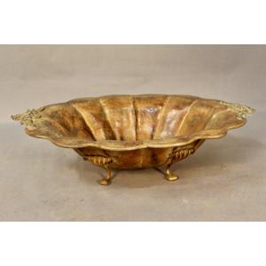 Basin En Tôle Peinte Mordorée En Forme De Coquillage