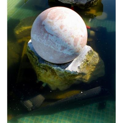 Ball Fountain In Pink Granite