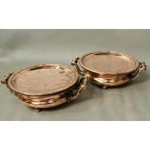 Pair Of Nineteenth Century Copper Dish Warmers