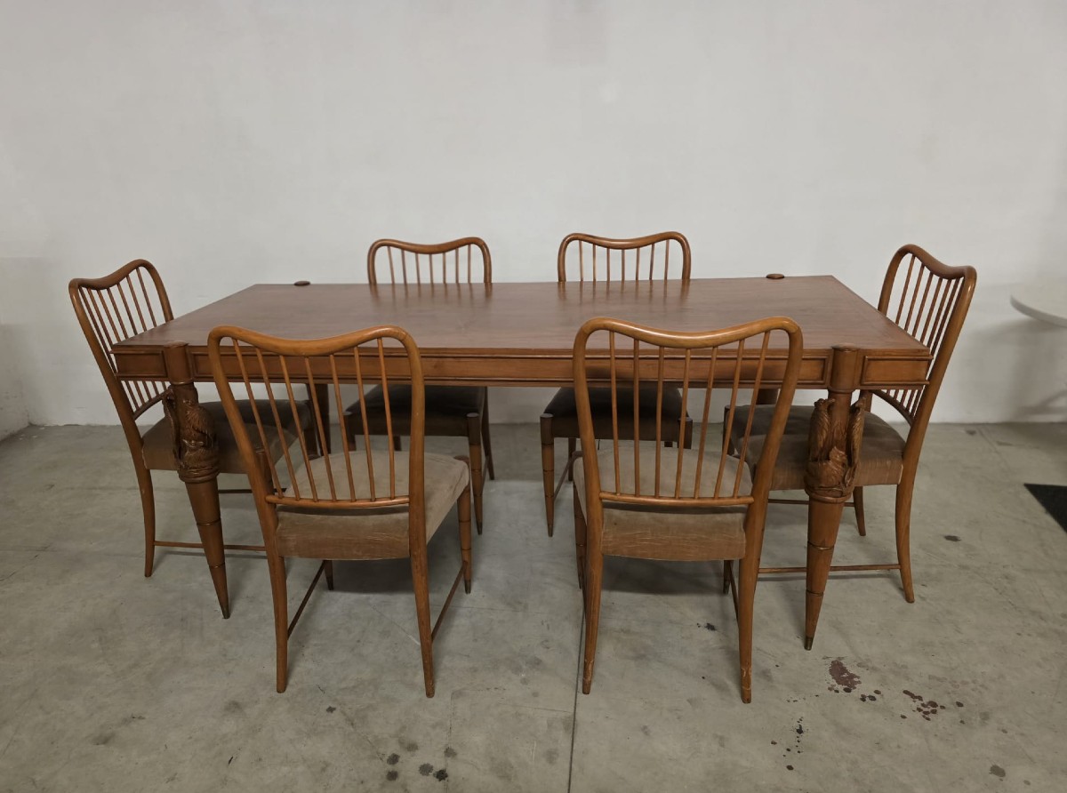 Tavolo e sedie di Pierluigi Colli per Framar, anni 50'