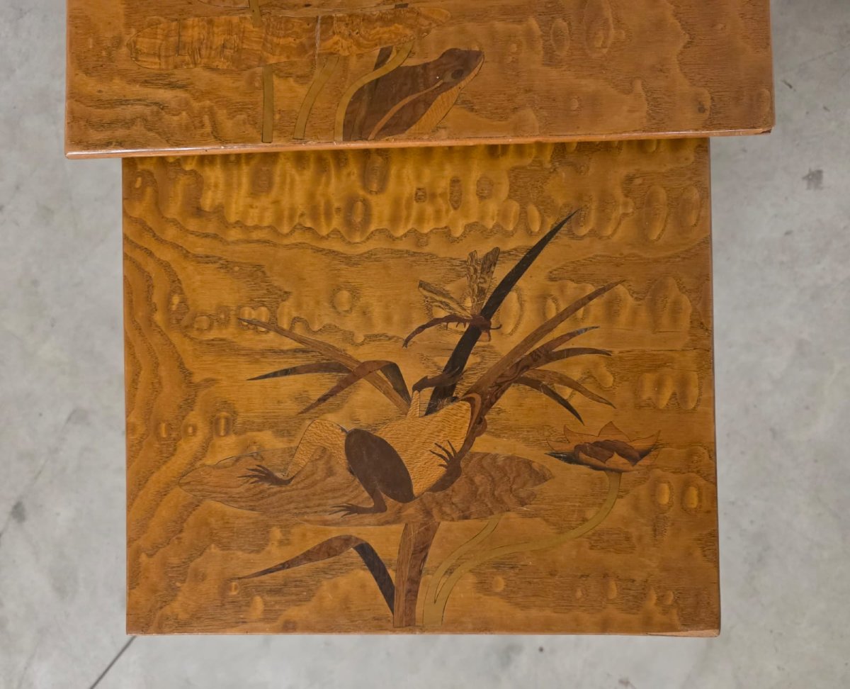 Tavolini ad incastro attribuiti ad Emille Gallè-photo-3