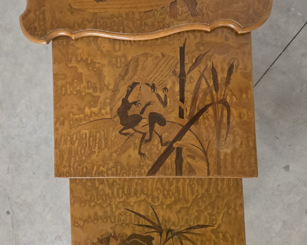 Tavolini ad incastro attribuiti ad Emille Gallè-photo-5