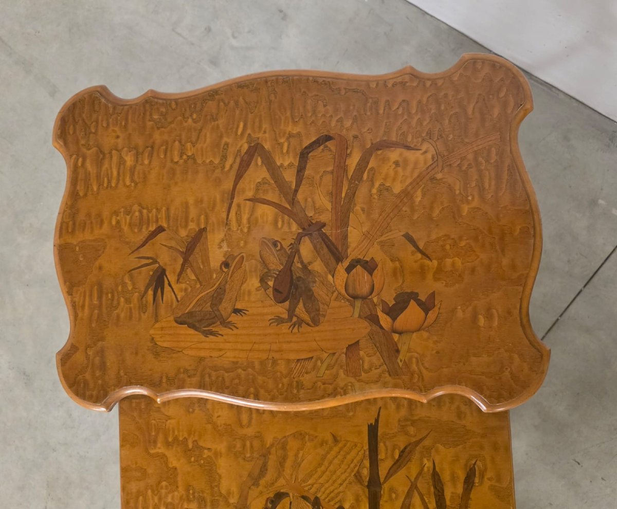 Tavolini ad incastro attribuiti ad Emille Gallè-photo-6