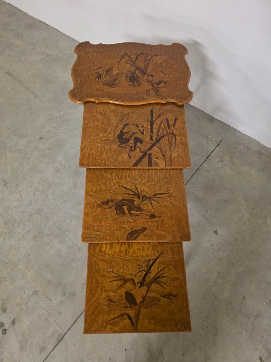 Tavolini ad incastro attribuiti ad Emille Gallè-photo-7