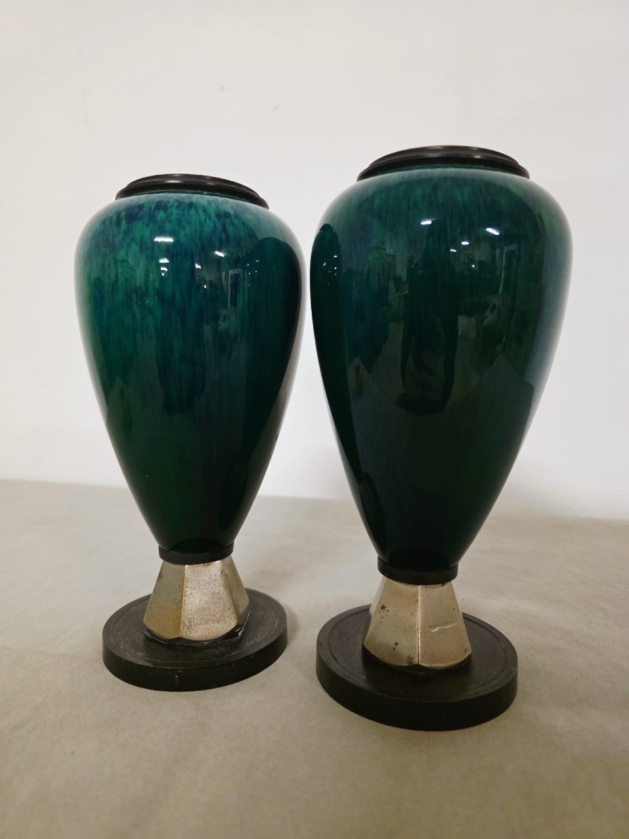Coppia vasi Deco' nello stile di Paul Milet-photo-3