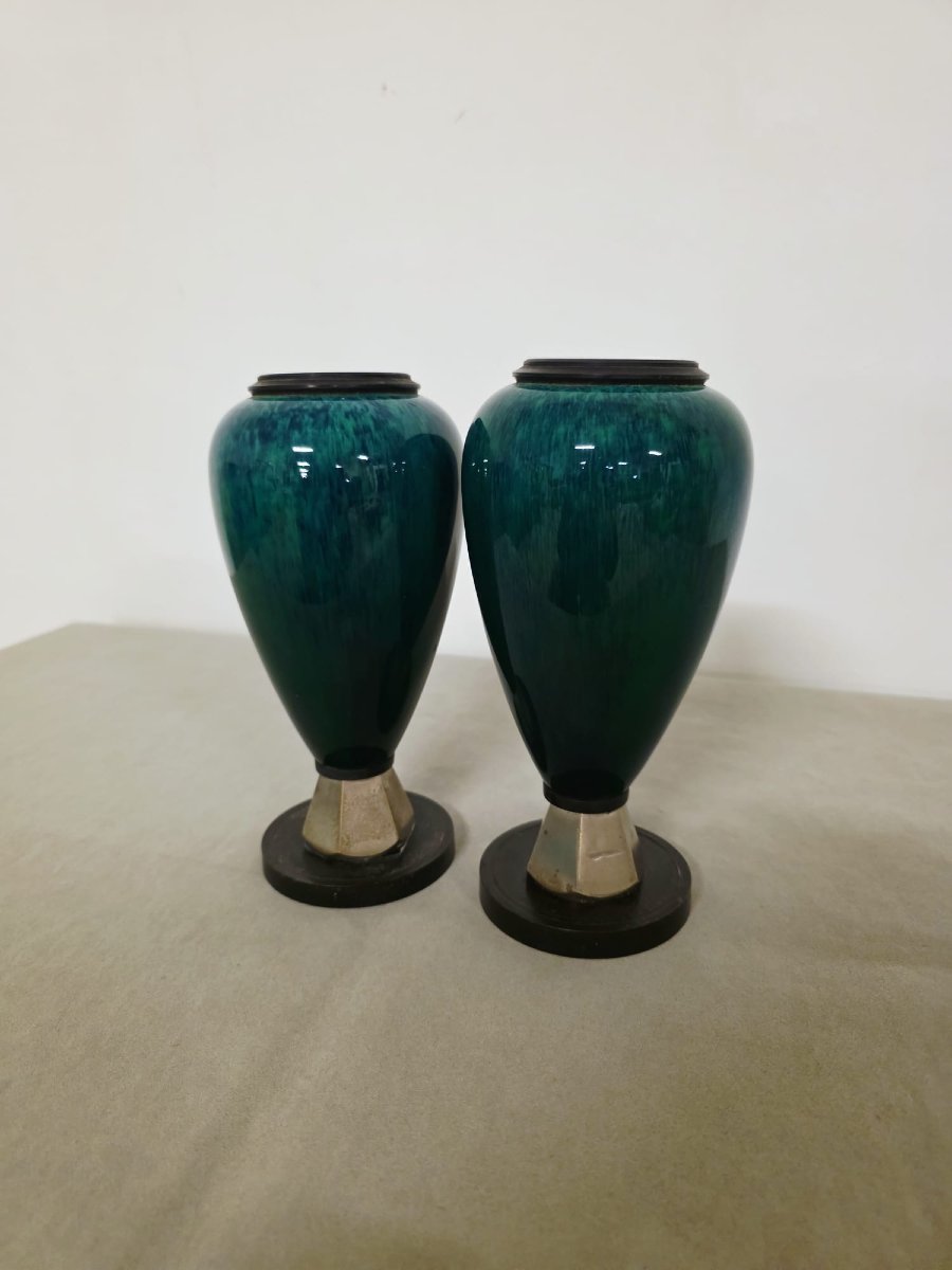 Coppia vasi Deco' nello stile di Paul Milet-photo-1