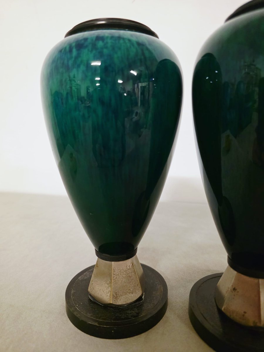 Coppia vasi Deco' nello stile di Paul Milet-photo-4