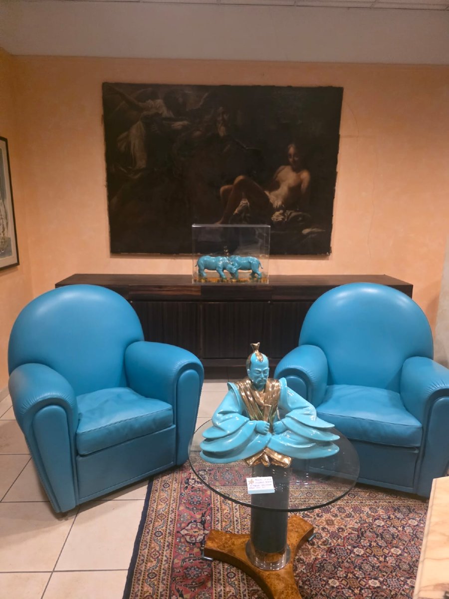Grande credenza impiallacciata anni 80'.-photo-2