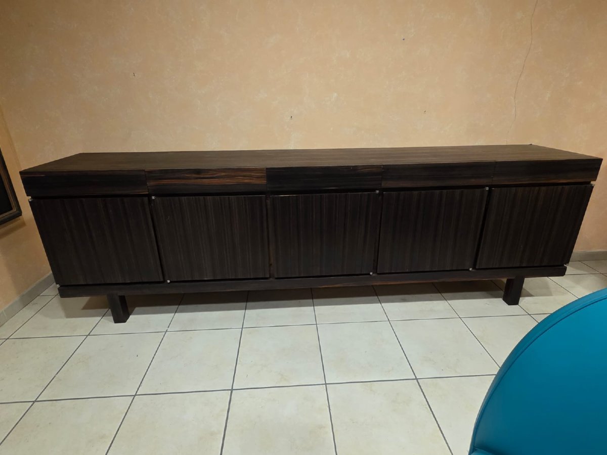 Grande credenza impiallacciata anni 80'.-photo-3