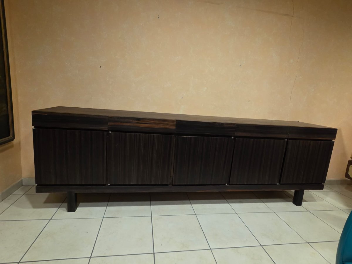 Grande credenza impiallacciata anni 80'.-photo-4