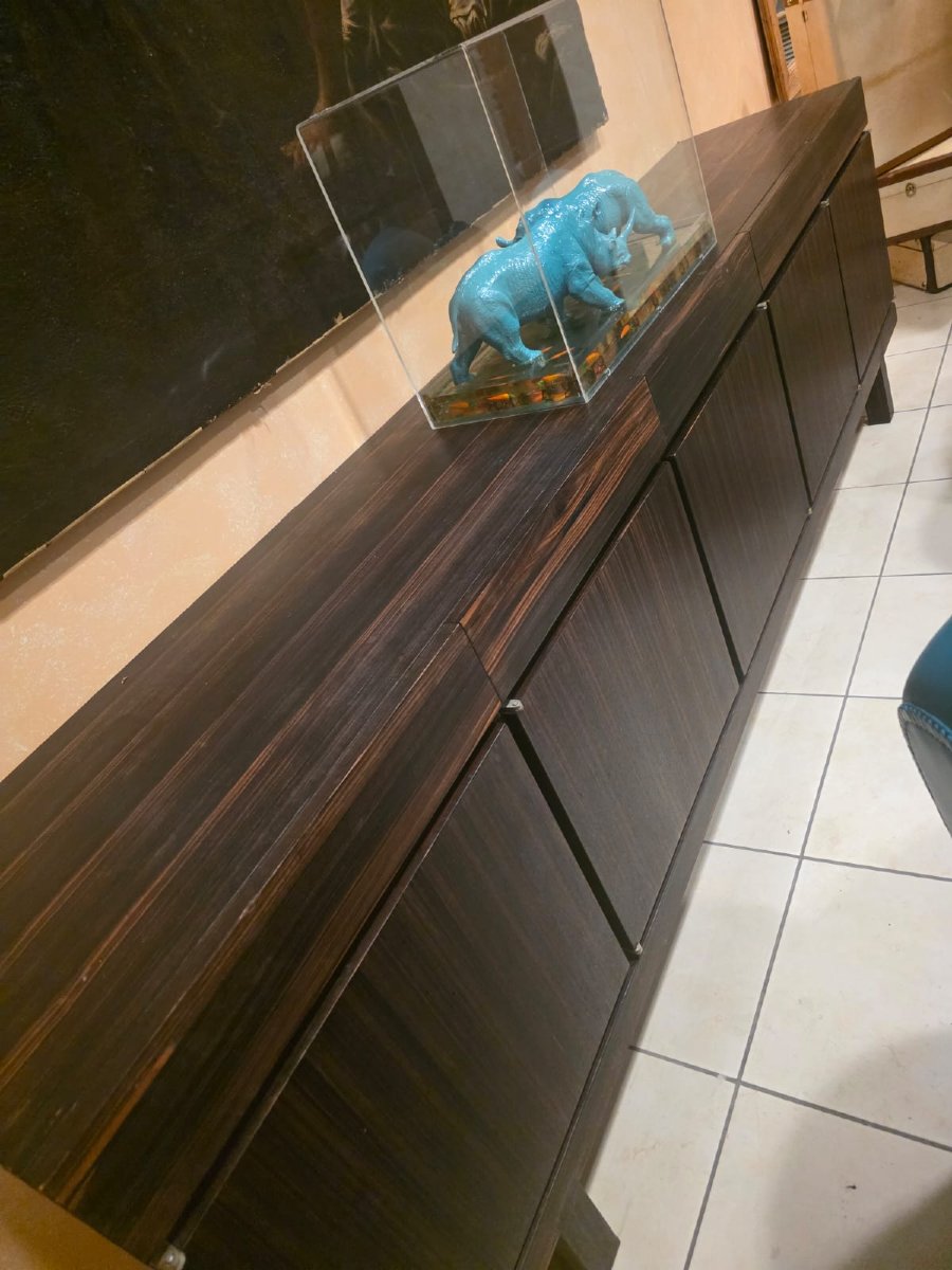Grande credenza impiallacciata anni 80'.-photo-3