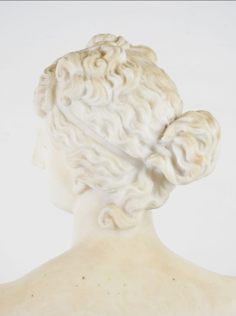 Busto neoclassico, "Venere de Medici" in marmo statuario, XVIII secolo-photo-1