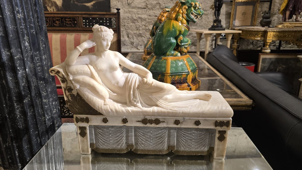 Ritratto di Paolina Borghese come "Venere", marmo e bronzo, fine XIX secolo-photo-2