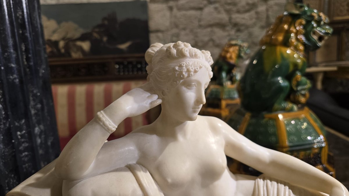 Ritratto di Paolina Borghese come "Venere", marmo e bronzo, fine XIX secolo-photo-2