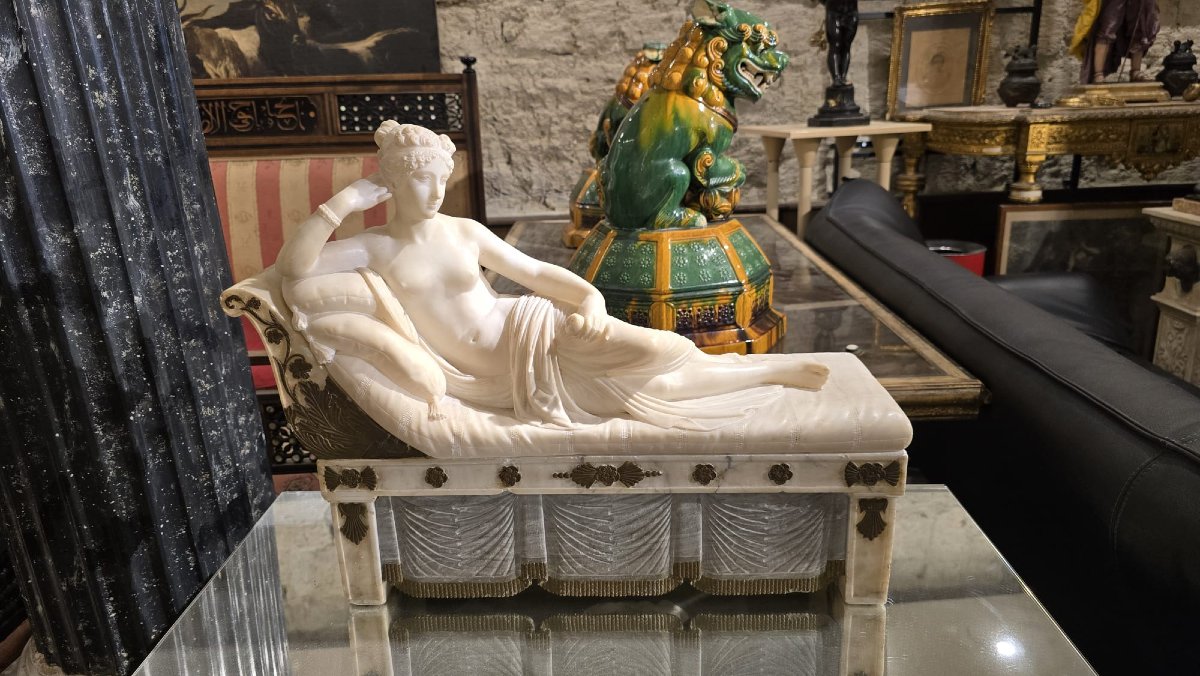 Ritratto di Paolina Borghese come "Venere", marmo e bronzo, fine XIX secolo-photo-4