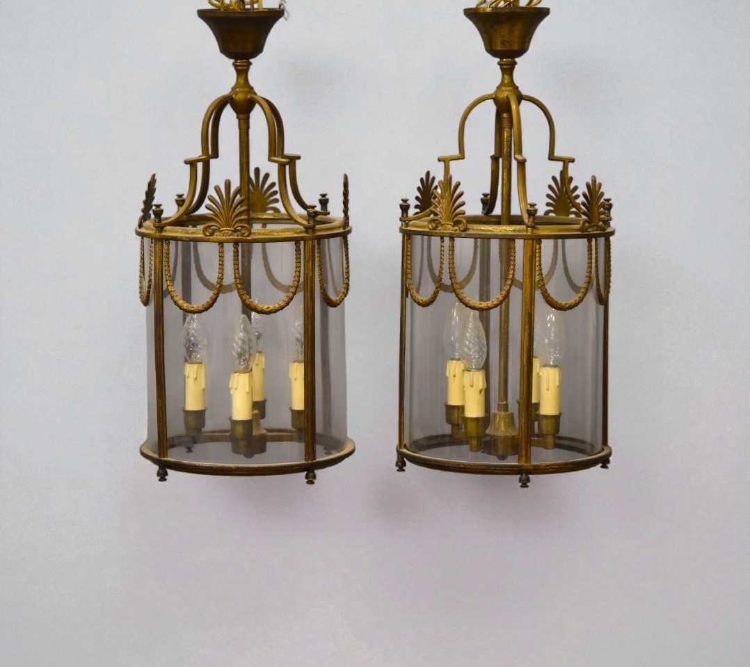 Coppia di lanterne a quattro luci, XIX secolo, Napoleone III