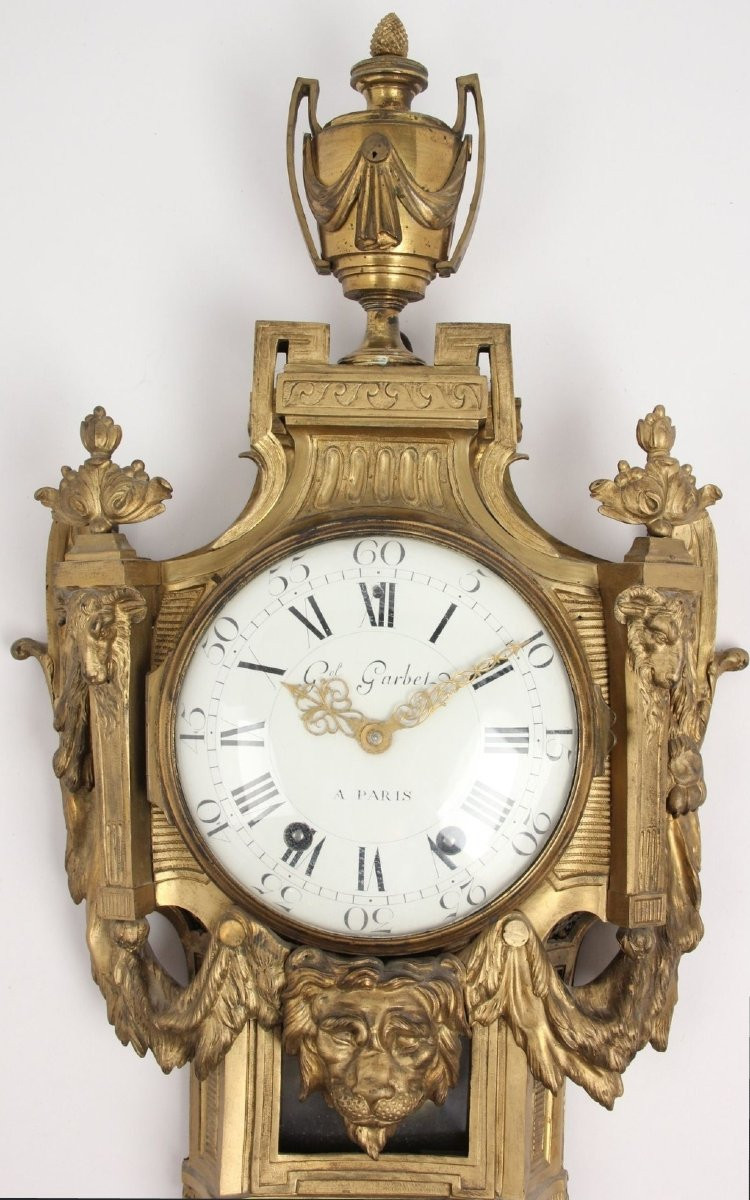 Orologio a cartel, Luigi XVI, in bronzo dorato,  Jean-Charles Delafosse,  XVIII secolo-photo-2