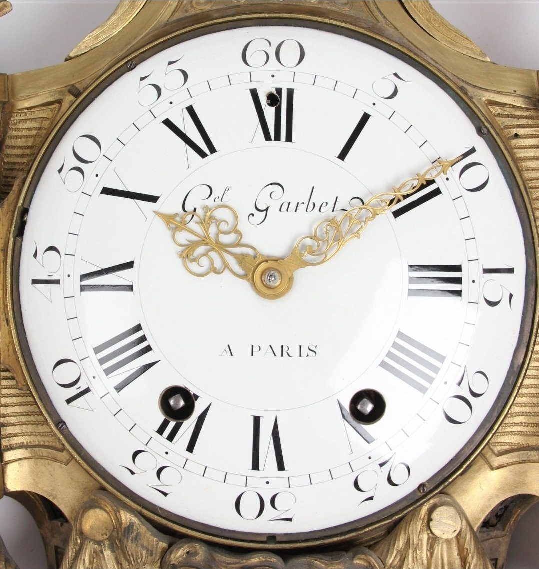 Orologio a cartel, Luigi XVI, in bronzo dorato,  Jean-Charles Delafosse,  XVIII secolo-photo-3