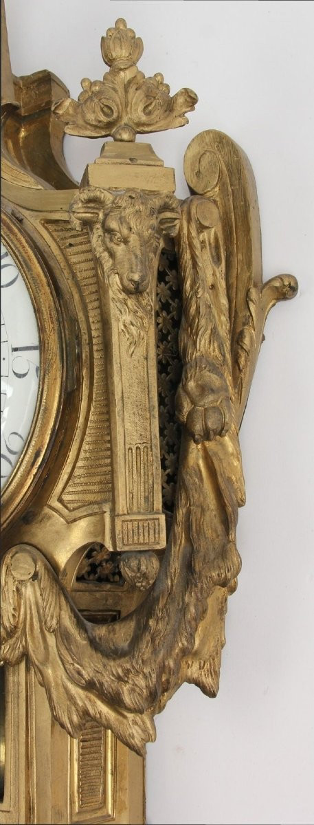 Orologio a cartel, Luigi XVI, in bronzo dorato,  Jean-Charles Delafosse,  XVIII secolo-photo-1