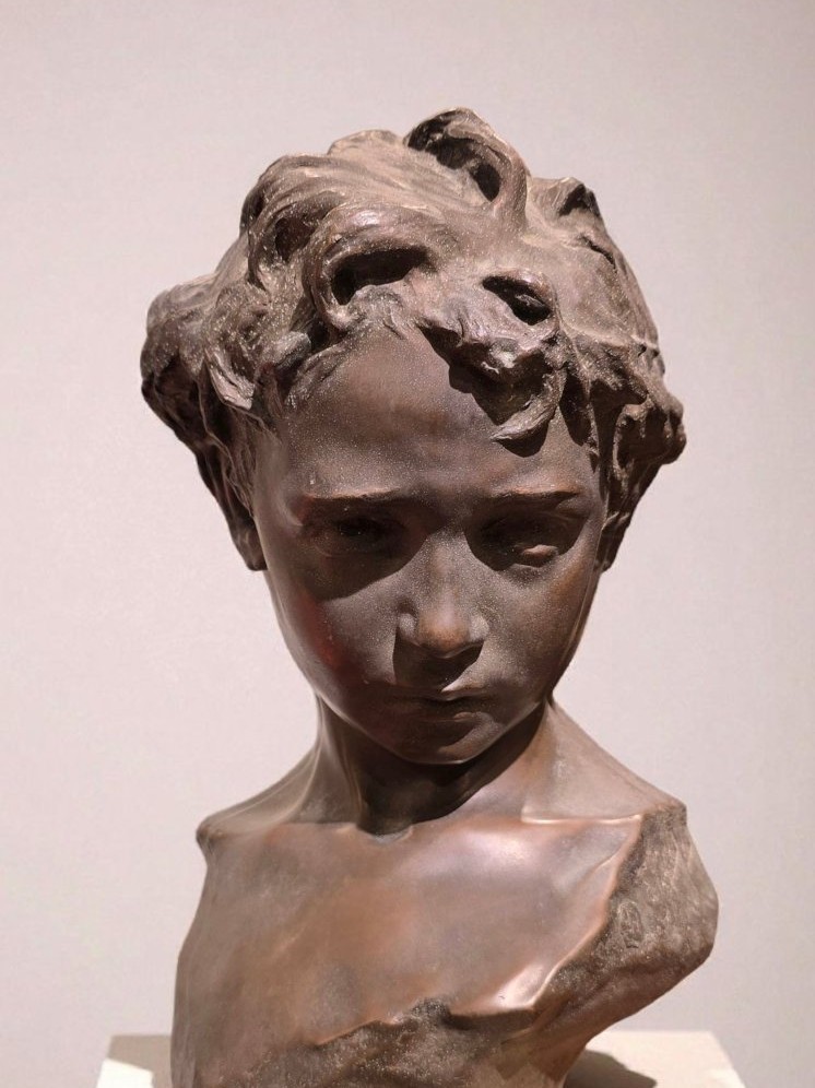 FRANCESCO PARENTE, Scultura in bronzo "Testa di ragazzo", firmata e timbrata Chiurazzi-photo-5