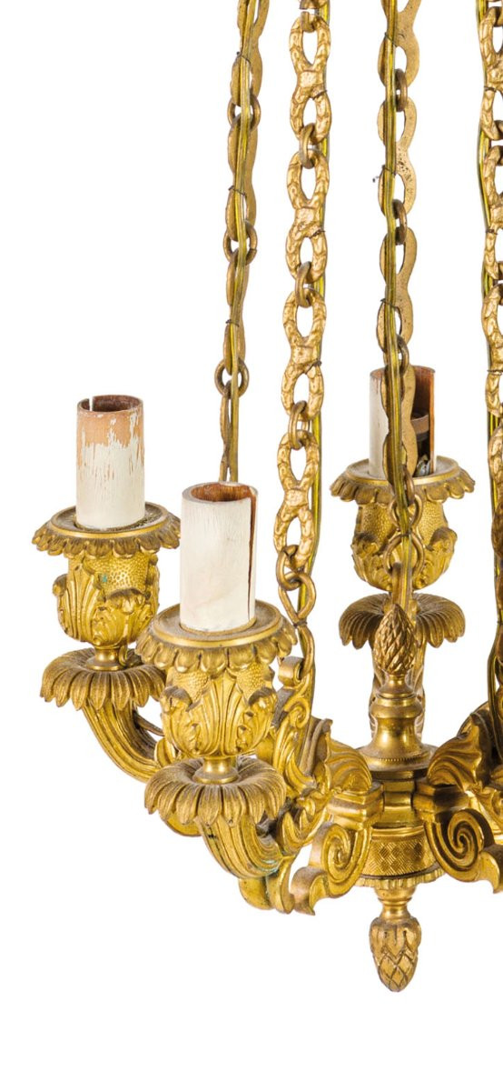 LAMPADARIO IN BRONZO E CRISTALLO, Carlo X,  XIX SECOLO-photo-2