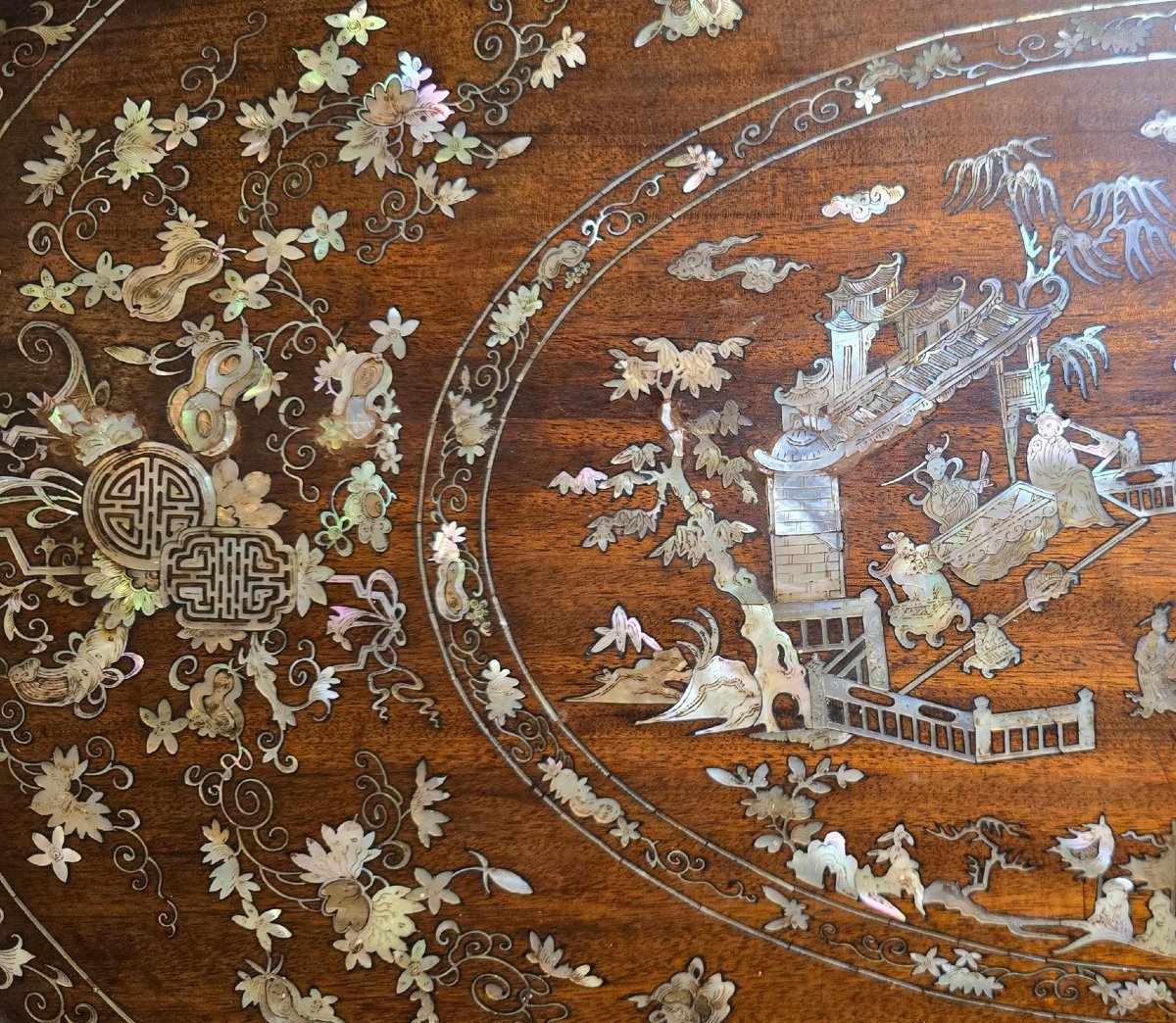 Vassoio ovale in legno e madreperla (Cina meridionale/Indocina), fine XIX secolo-photo-2