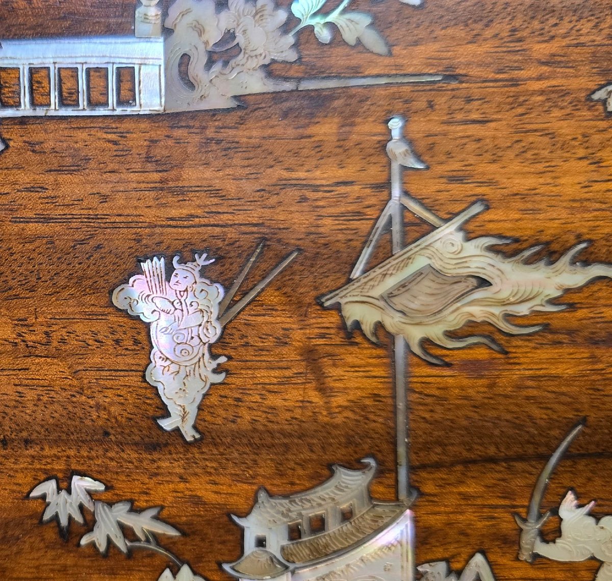 Vassoio ovale in legno e madreperla (Cina meridionale/Indocina), fine XIX secolo-photo-2