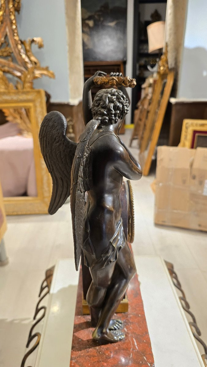 Pendolo di Amore e Psiche, da Claude Michallon, Impero XIX secolo-photo-2