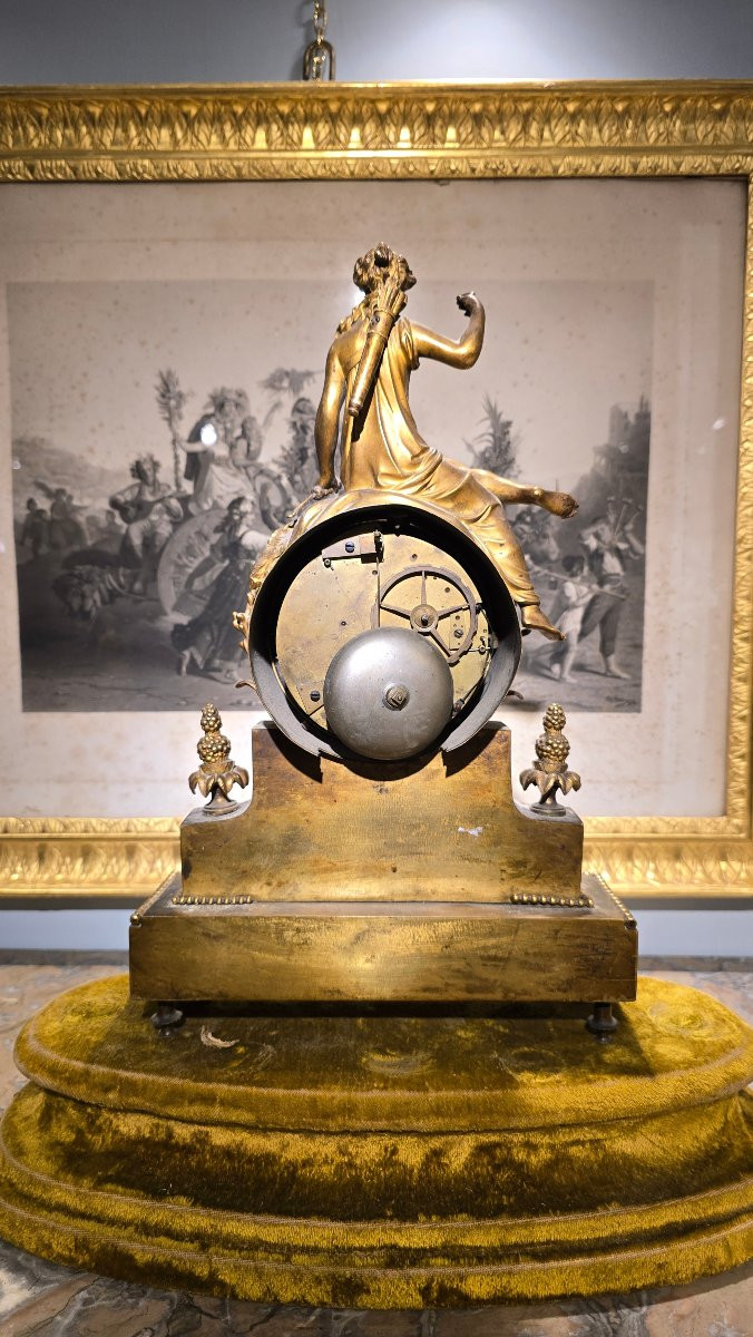 Raro orologio Direttorio in bronzo dorato, 1793, firmato Cachard-photo-4