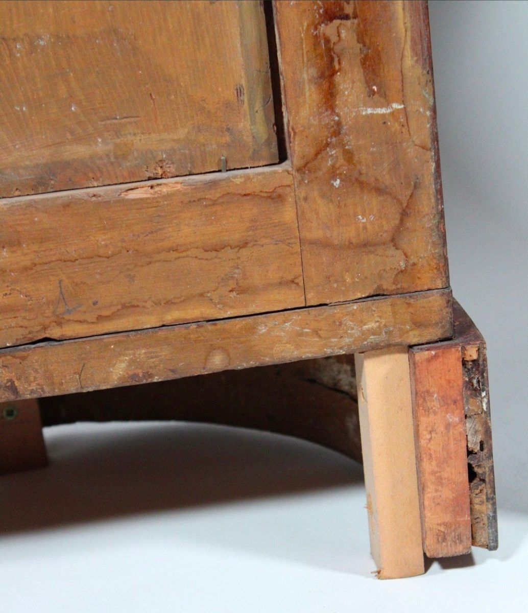 Coppia di consolle a mezzaluna, in mogano e legno dorato, Impero, inizio XIX. Italia-photo-3