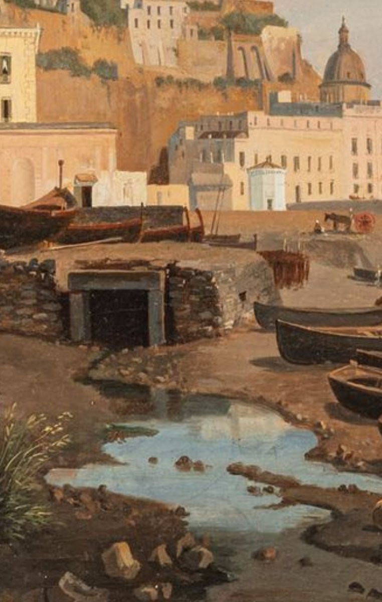 GABRIELE CARELLI, "Veduta di Napoli", 1867, Olio su tela-photo-1