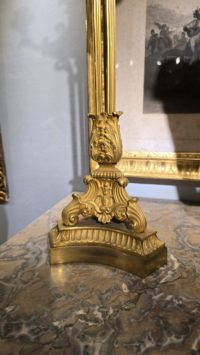 Grande coppia di candelabri in bronzo dorato, XIX secolo-photo-5