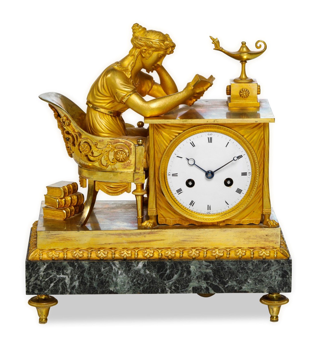 Orologio "La Lettrice". Francia, periodo Impero, XIX secolo, modello di Jean André Reiche