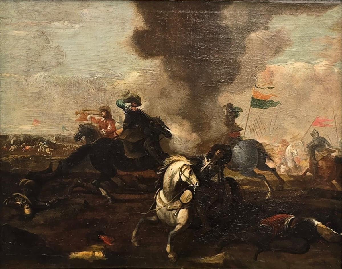 Scena di battaglia del XVII secolo.  "Scontro di cavalleria"-photo-2