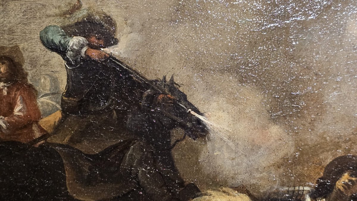 Scena di battaglia del XVII secolo.  "Scontro di cavalleria"-photo-1