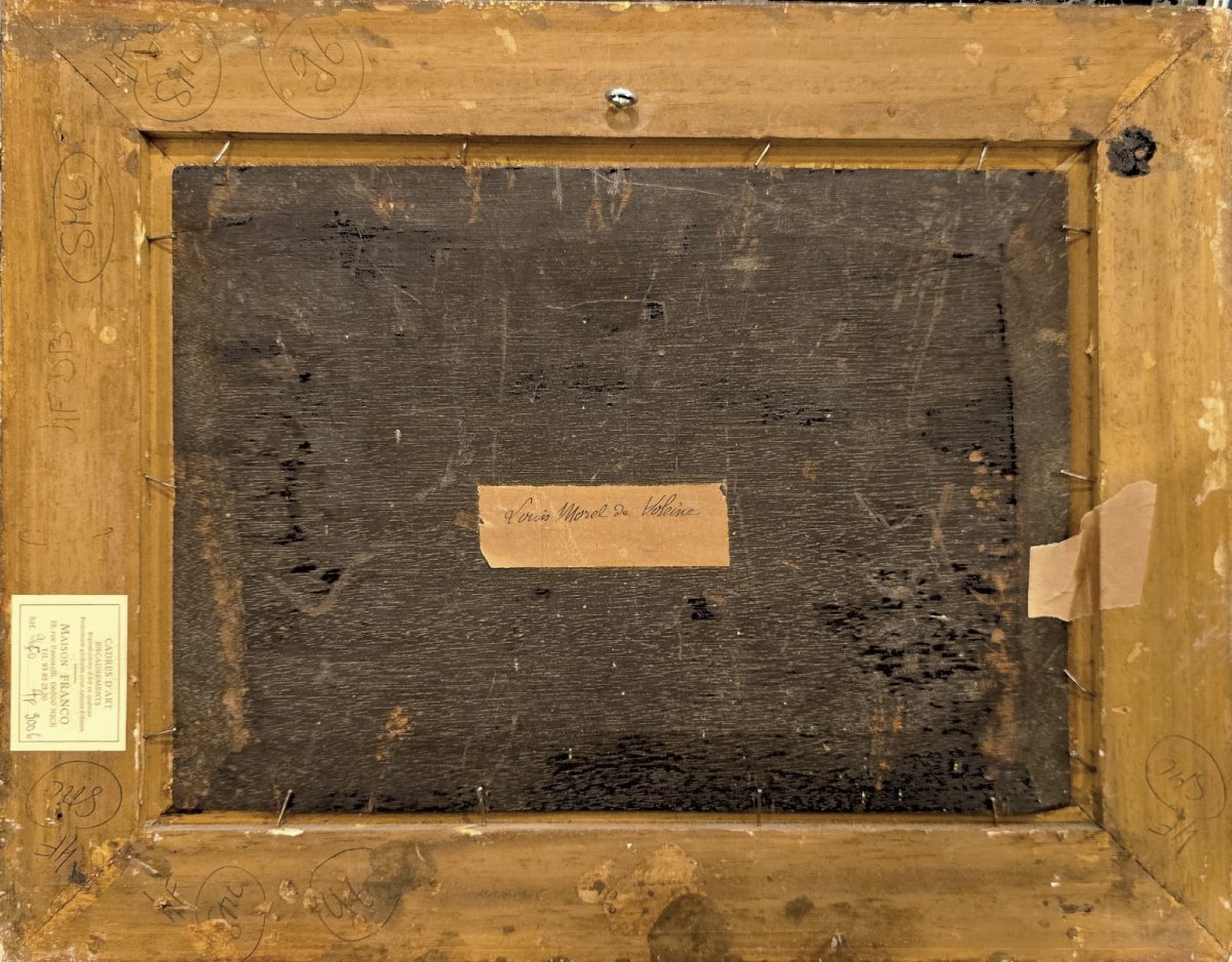 Dipinto, olio su tavola, Souvenir di Napoli, Pierre-Jacques Volaire, XIX secolo-photo-1